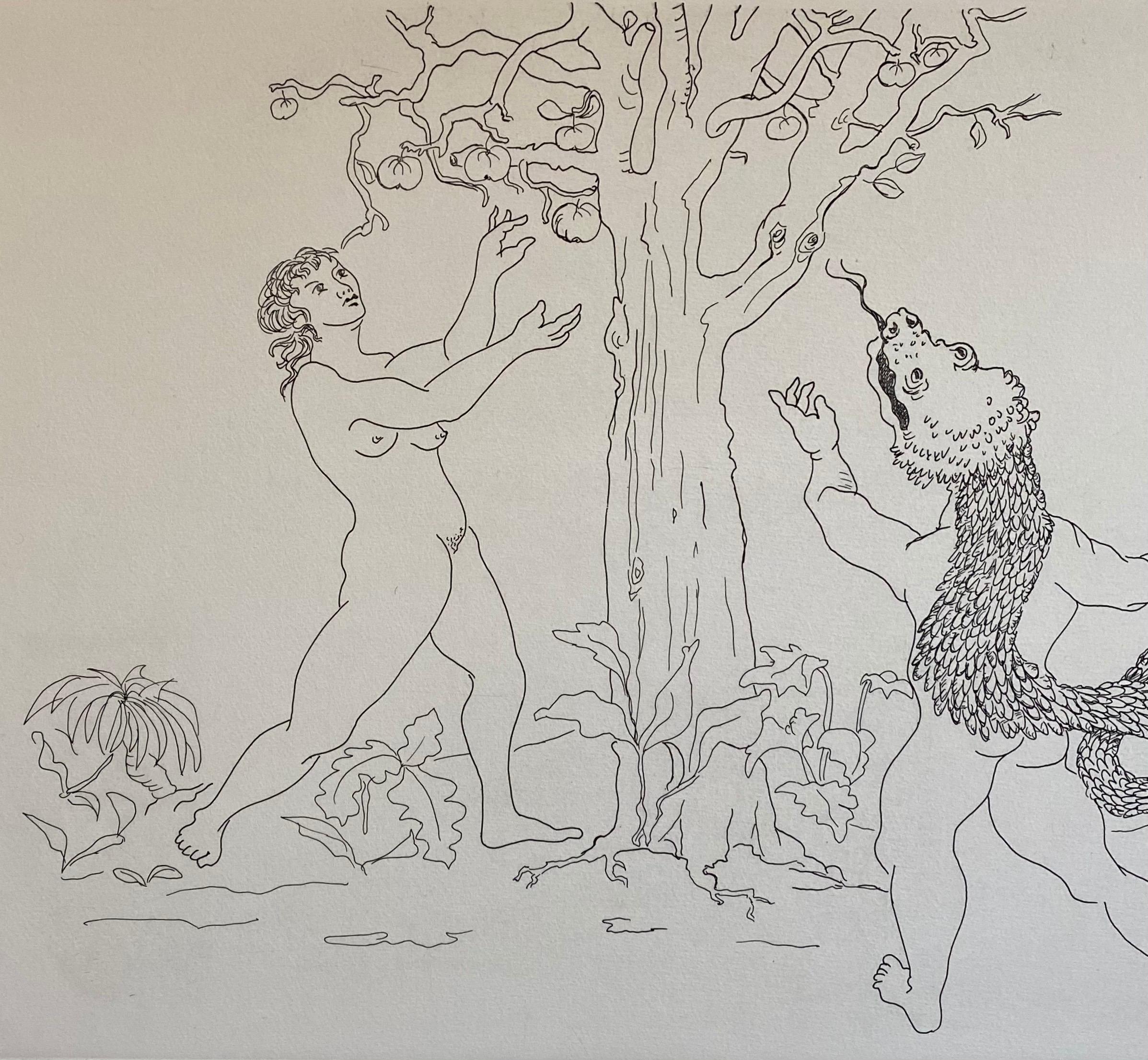Italian Surrealist Aquatint Etching Enrico Baj Pop Art Nude Mod Cherubs Angels For Sale 3
