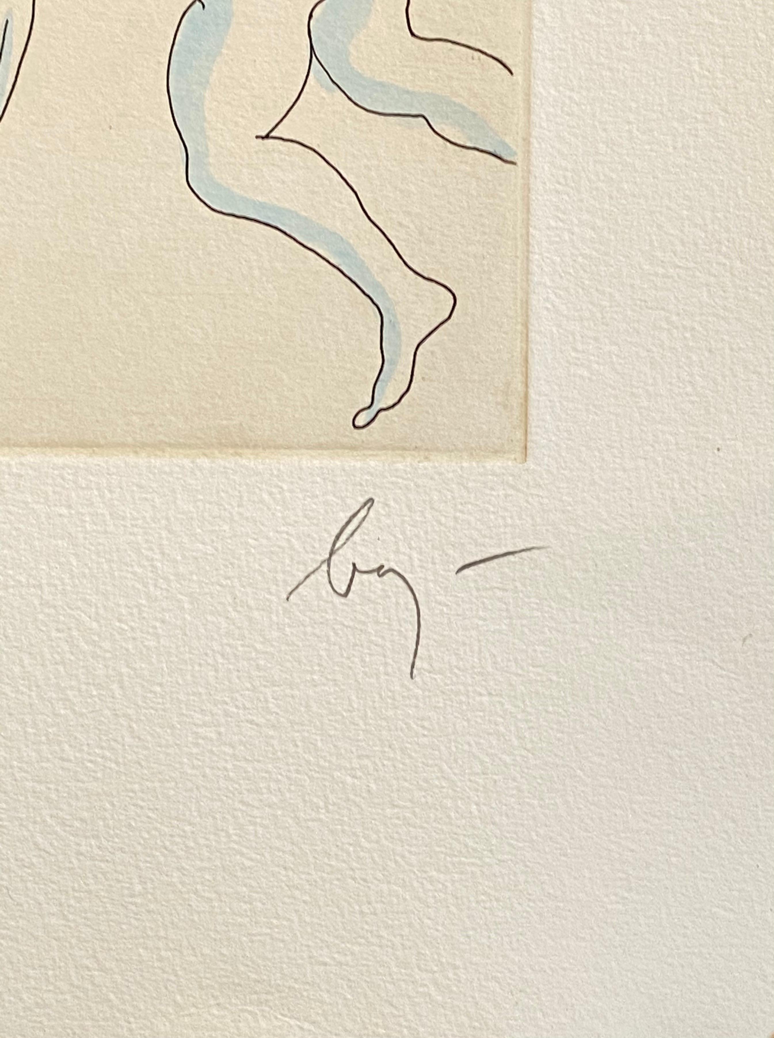 Aguafuerte Surrealista Italiano Enrico Baj Pop Art con Pintura Acuarela en venta 3