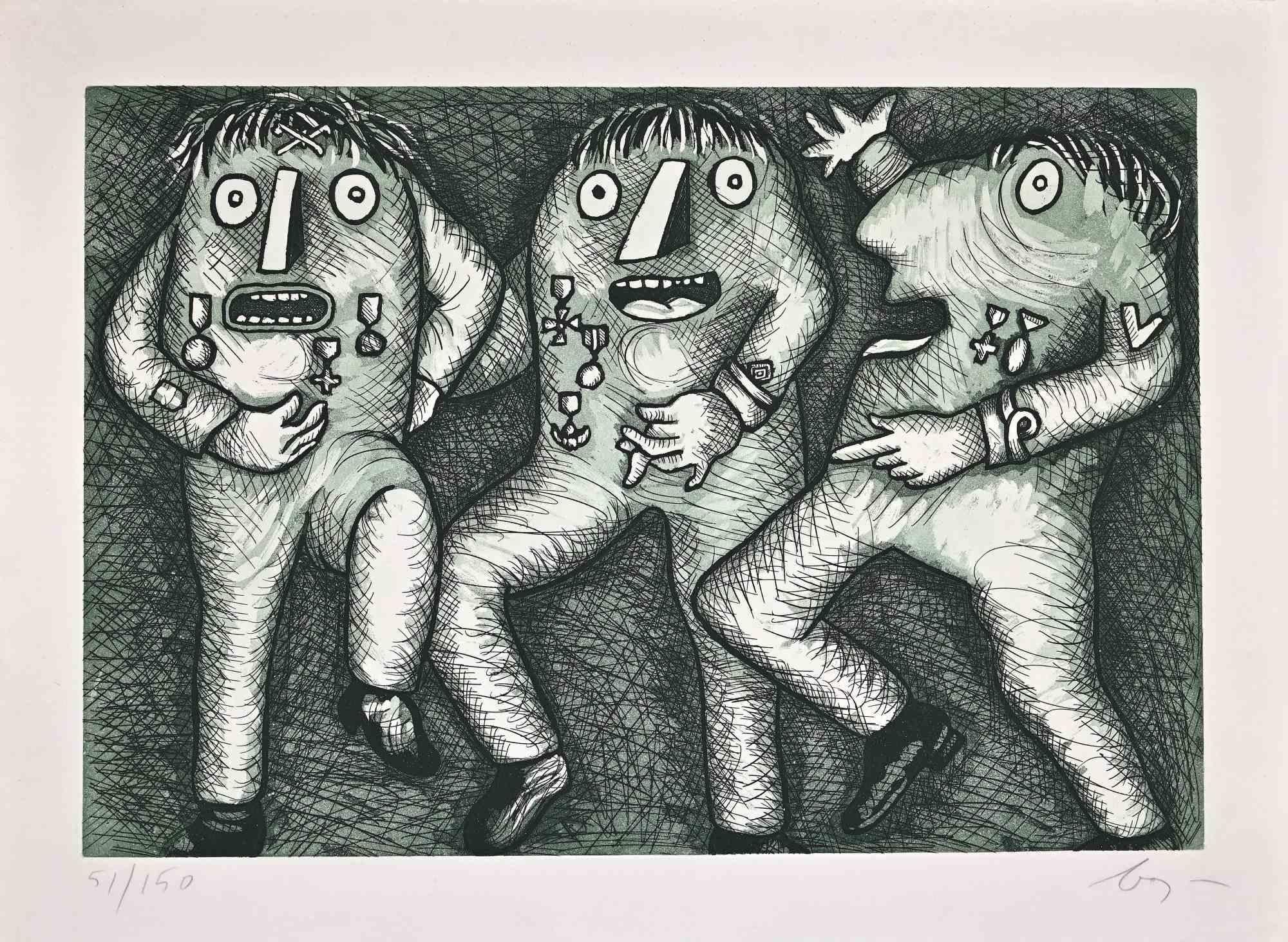 The General is an  Etching realized by Enrico Baj in the 1970s.

Hand-signed.

Numbered on the left. Edition 51/150.

Good conditions.