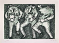 The Generals - Etching by Enrico Baj - 1970s