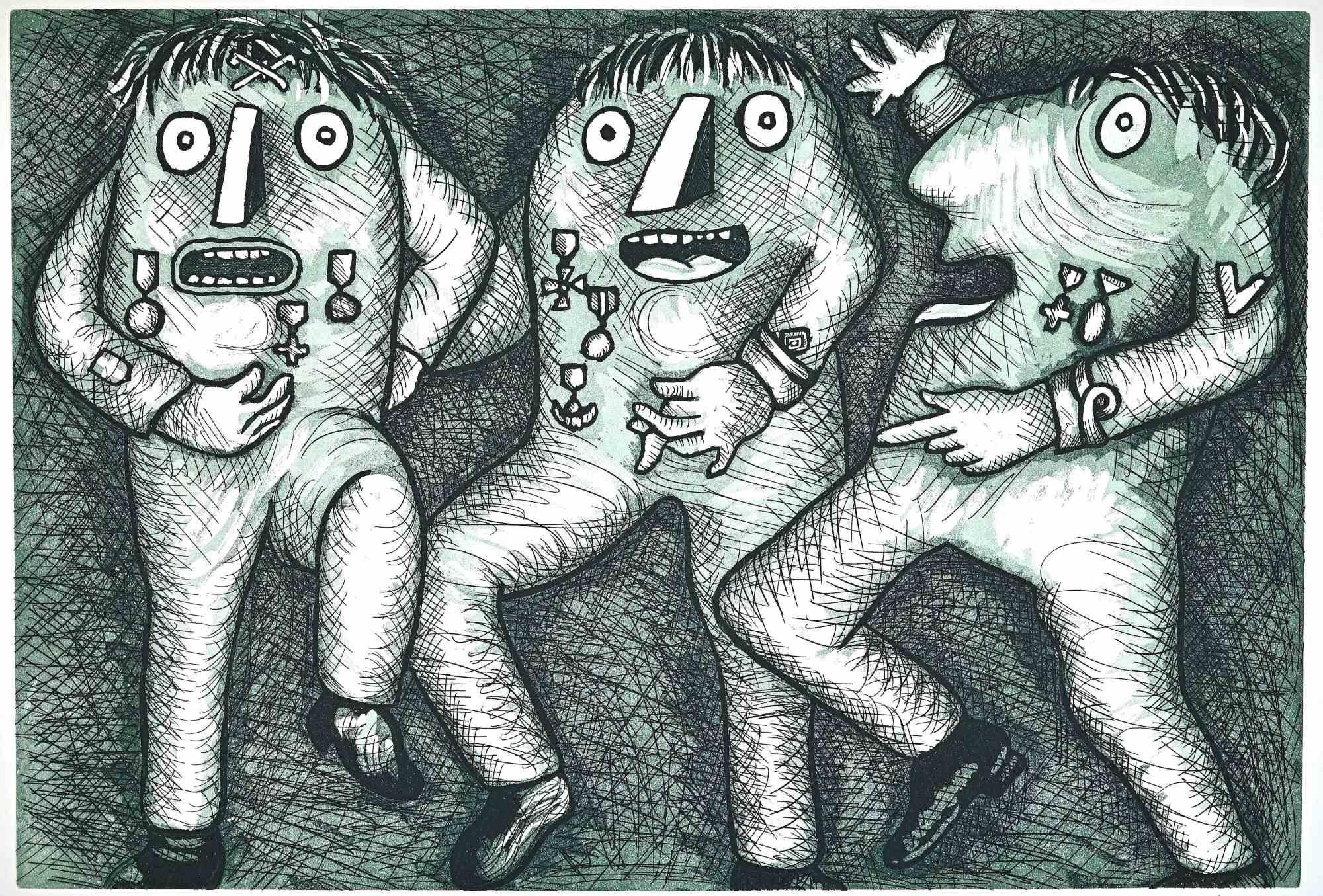 The General is an Original Etching realized by Enrico Baj in the 1970s.

Hand-signed and numbered on the at the left sleeve of the General. Edition 47/150.