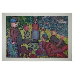 Enrico Baj, D'apre a La Gand Jatte, Edizione limitata, firmata, 1973