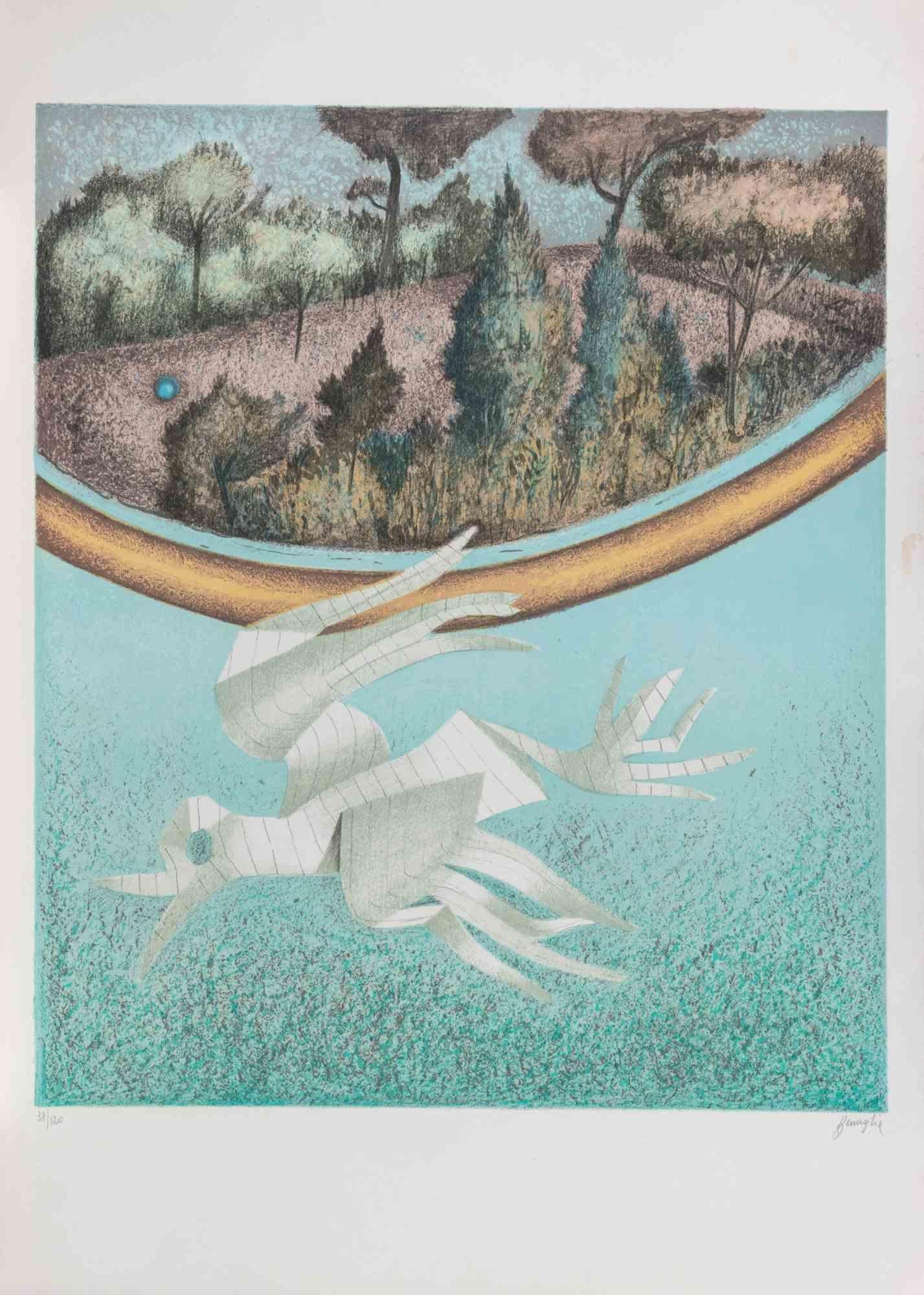 Lithograph realized in 1990s.

Hand signed and numbered in pencil.

Edition of 120.

Very good condition.