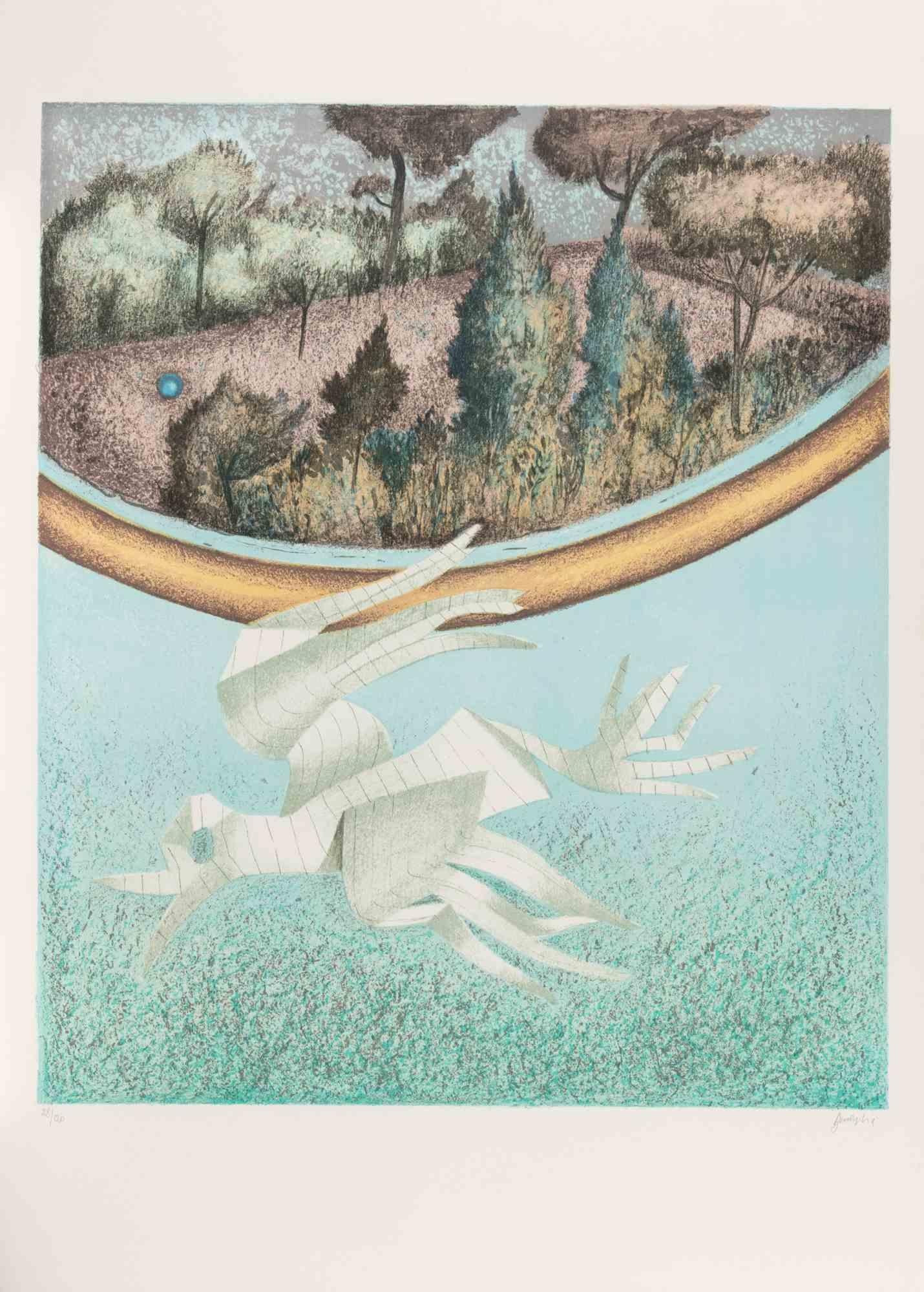Paper Bird - Etching by Enrico Benaglia - 1990s