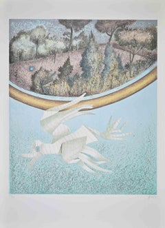 Paper Bird - Lithograph by Enrico Benaglia - 1990s