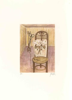 The Barber - Lithograph by Enrico Benaglia - 1990s