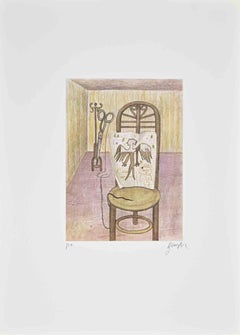 The Barber - Lithograph by Enrico Benaglia - 1990s