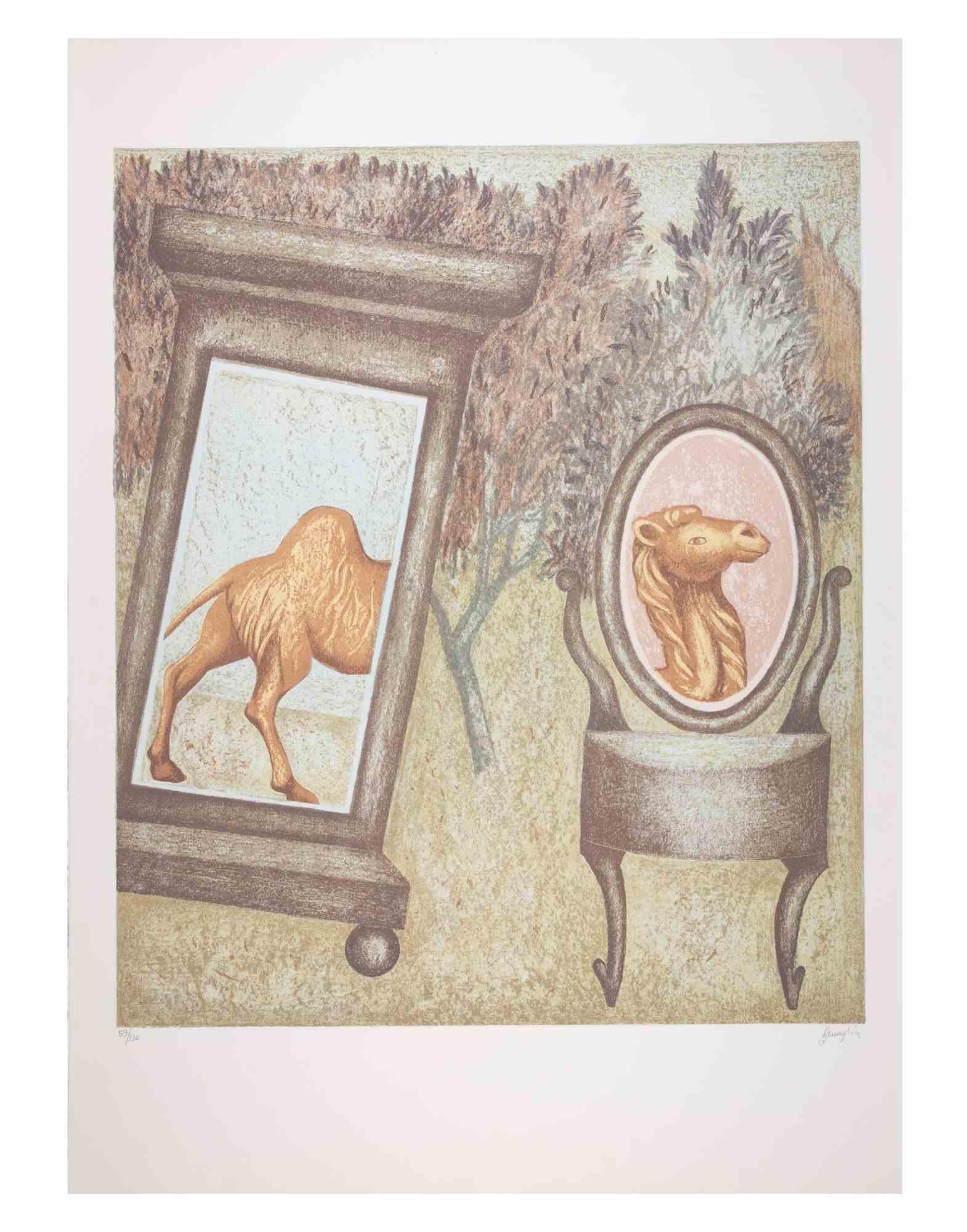 The Camel - Lithograph by Enrico Benaglia - 1990s For Sale 1