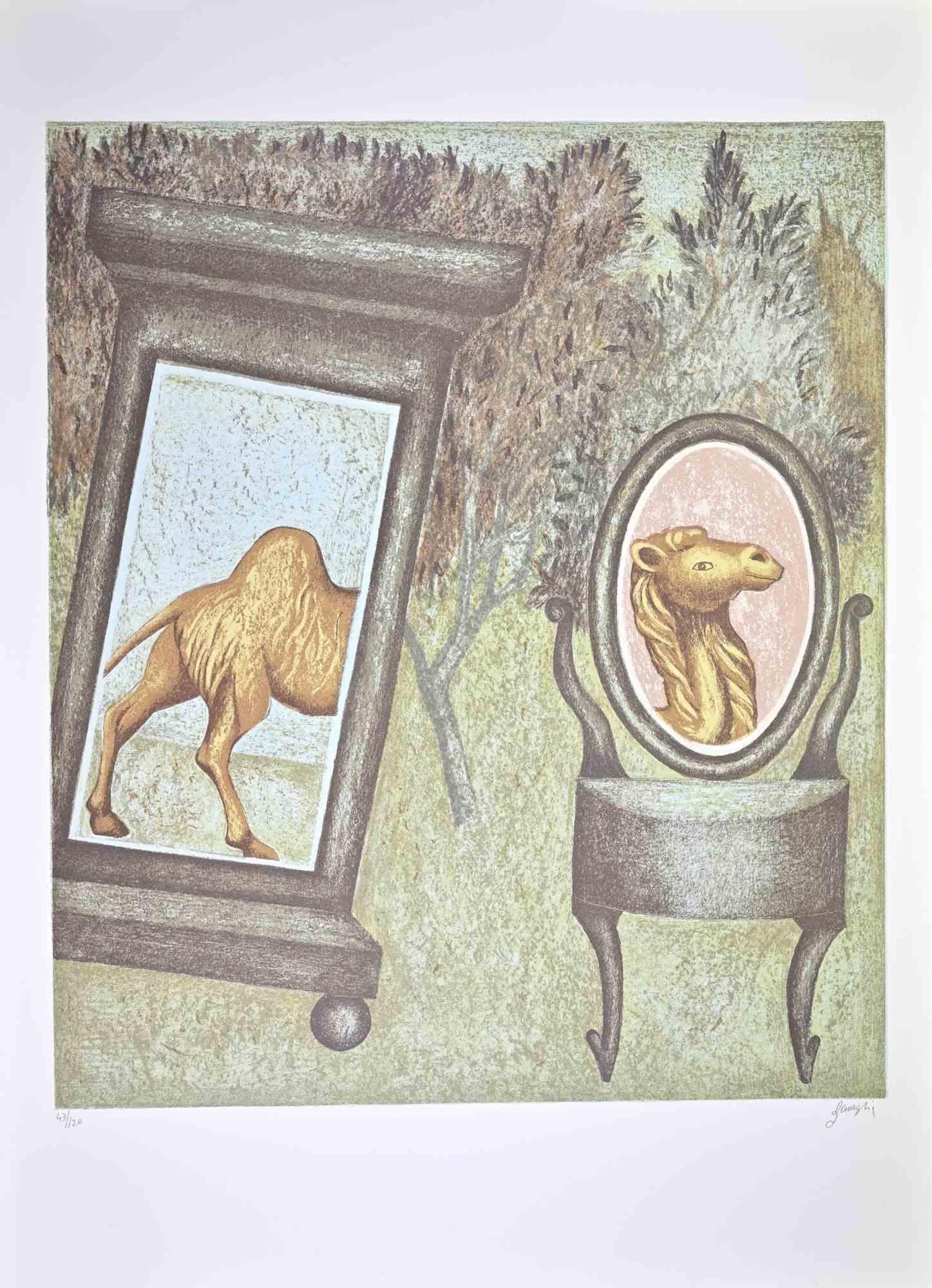 Le chameau - Lithographie d'Enrico Benaglia - années 1990 en vente 1