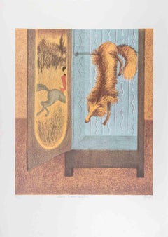 Le renard - Lithographie d'Enrico Benaglia - Années 1980