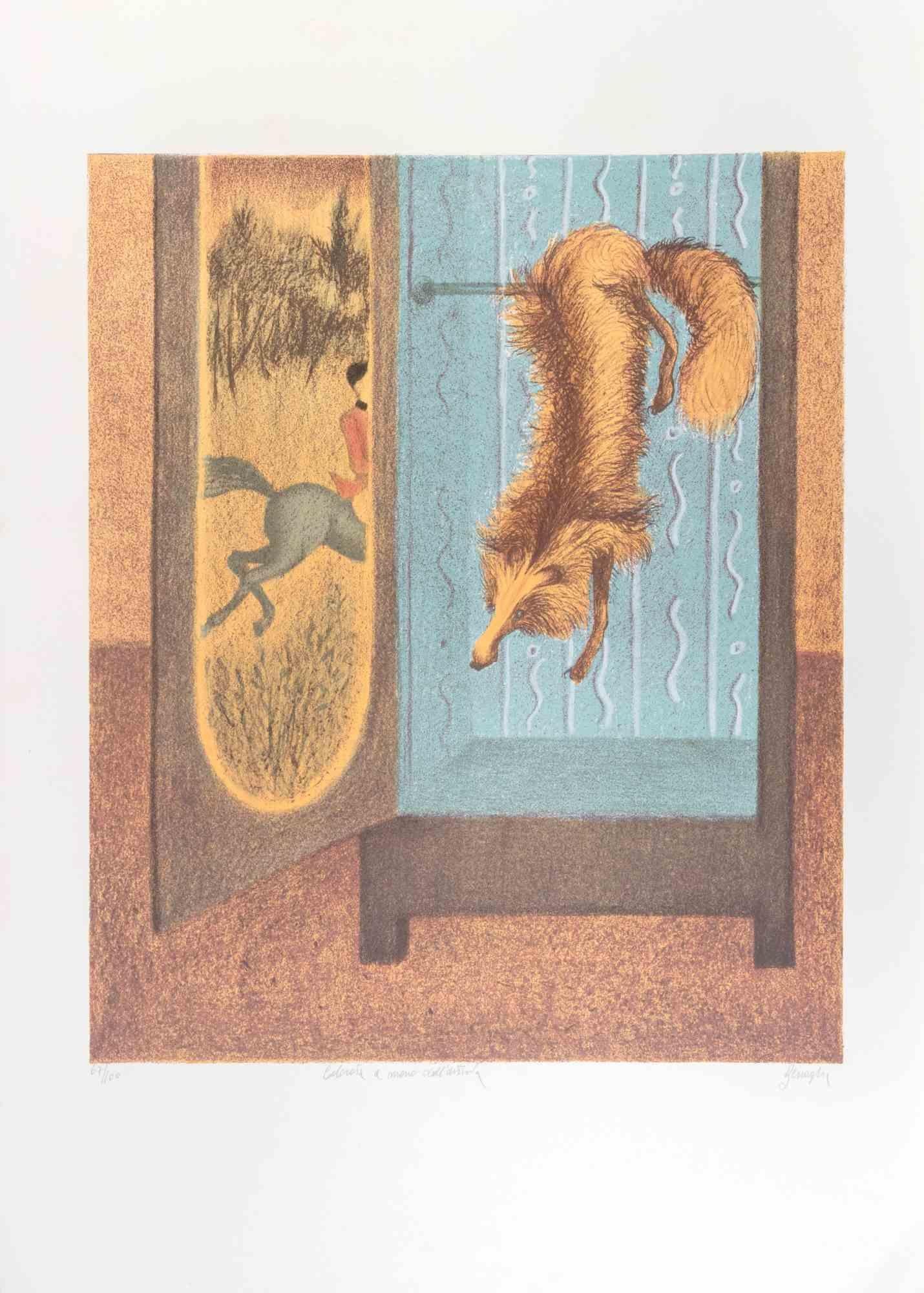 The Fox - Lithograph by Enrico Benaglia - 1990s