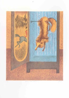 The Fox - Lithograph by Enrico Benaglia - 1990s