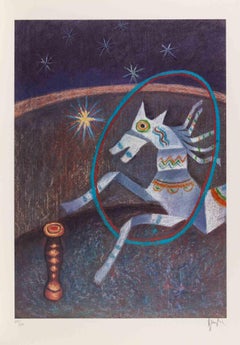 The Horse - Screen print by Enrico Benaglia - 1990s