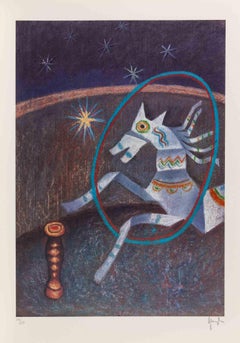 El Caballo - Serigrafía de Enrico Benaglia - Años 90