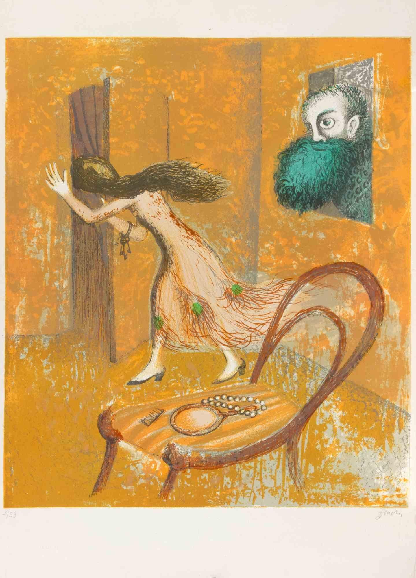 The Intrusion - Lithograph by Enrico Benaglia - 1990s