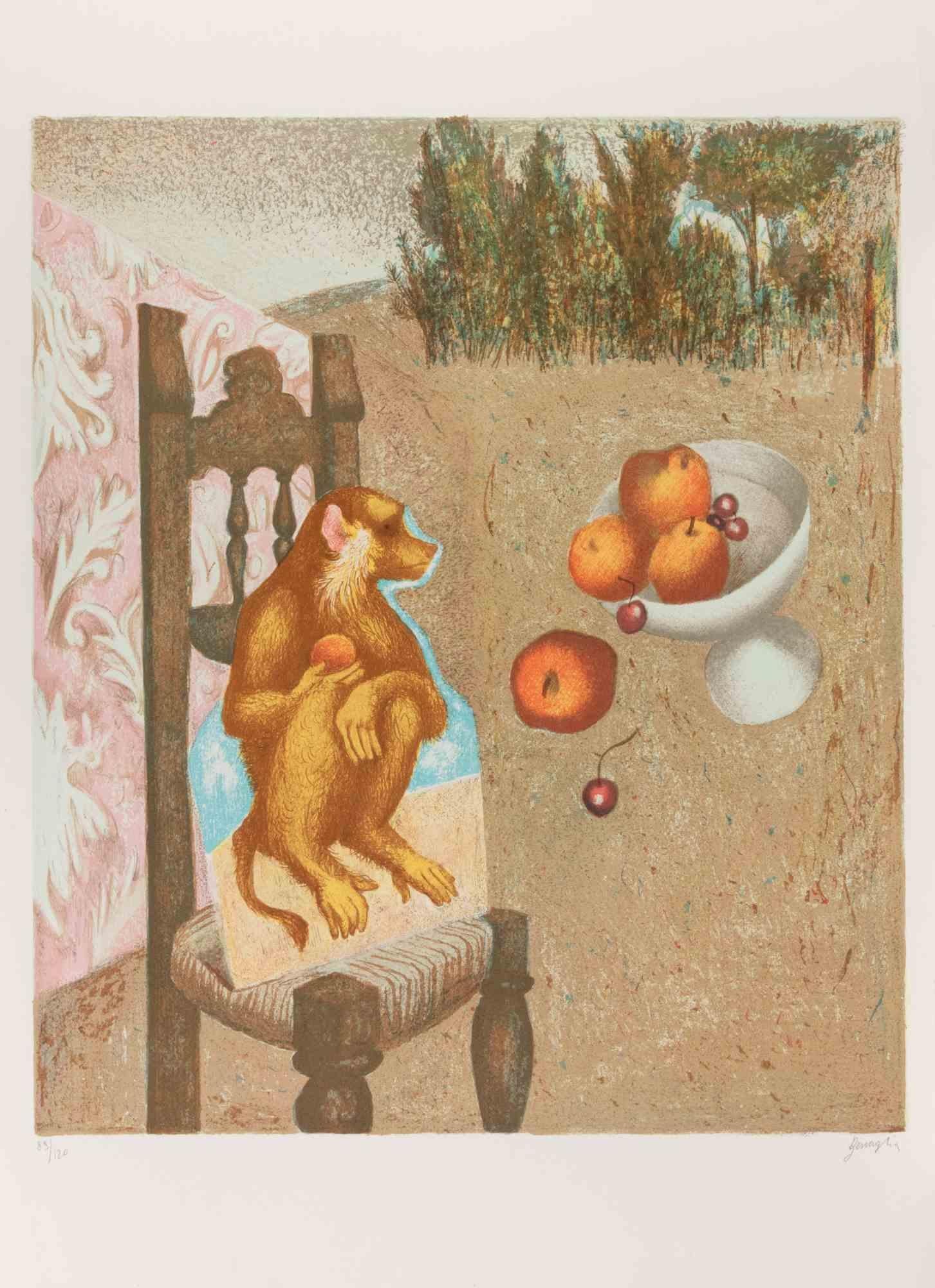 Lithograph hand colored realized by Enrico Benaglia.

Edition of 120.

Hand signed and numbered in pencil.