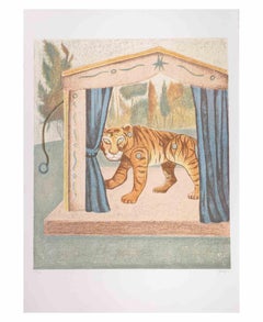 The Tiger - Lithograph by Enrico Benaglia - 1990s