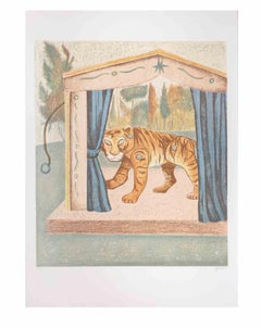 The Tiger - Lithograph by Enrico Benaglia - 1990s