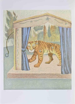 The Tiger - Lithograph by Enrico Benaglia - 1990s