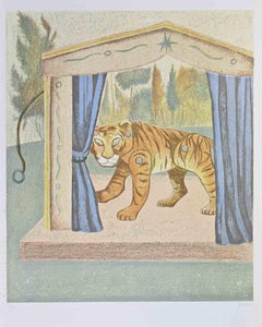 Le tigre - Lithographie d'Enrico Benaglia - années 1990
