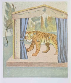 The Tiger - Lithograph by Enrico Benaglia - 1990s