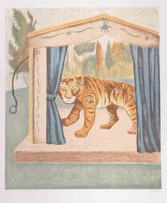 The Tiger - Lithograph by Enrico Benaglia - 1990s