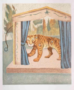 The Tiger - Lithograph by Enrico Benaglia - 1990s