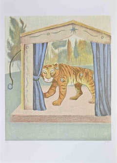 The Tiger - Lithograph by Enrico Benaglia - 1990s
