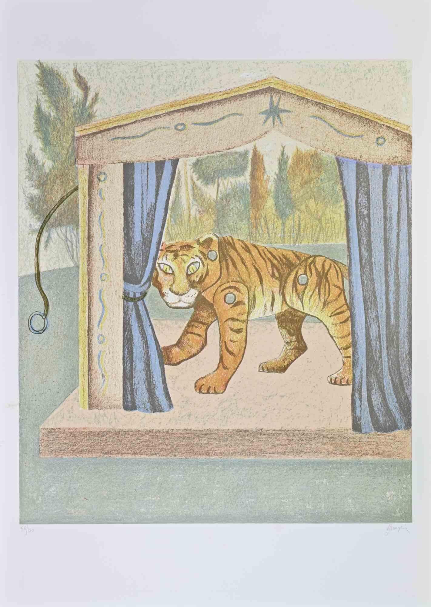 The Tiger Lithograph, Hand Colored, Signed Edition of 120, 1990s