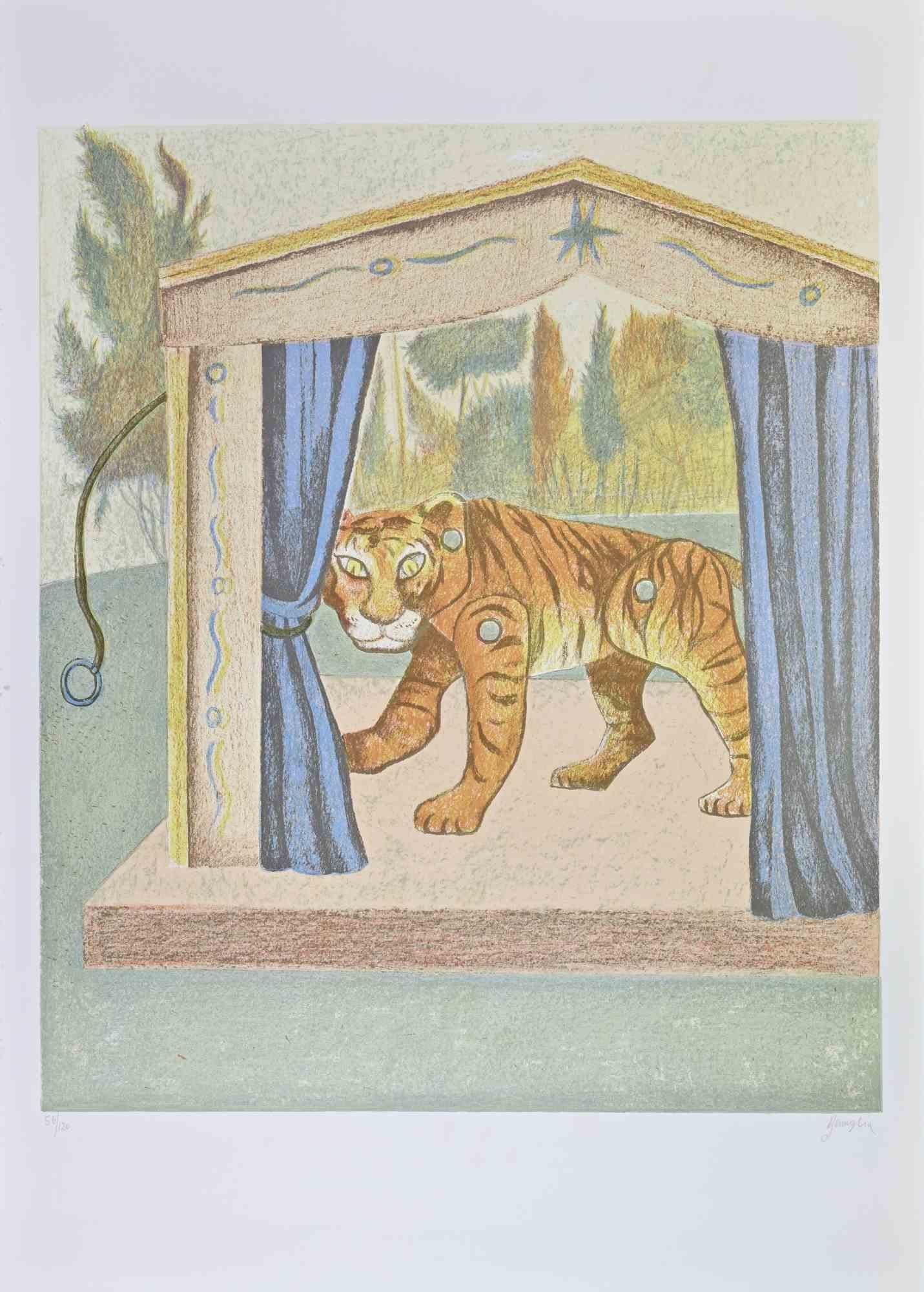 Lithograph hand colored realized by Enrico Benaglia.

Edition of 120.

Hand signed and numbered in pencil.

Excellent condition.