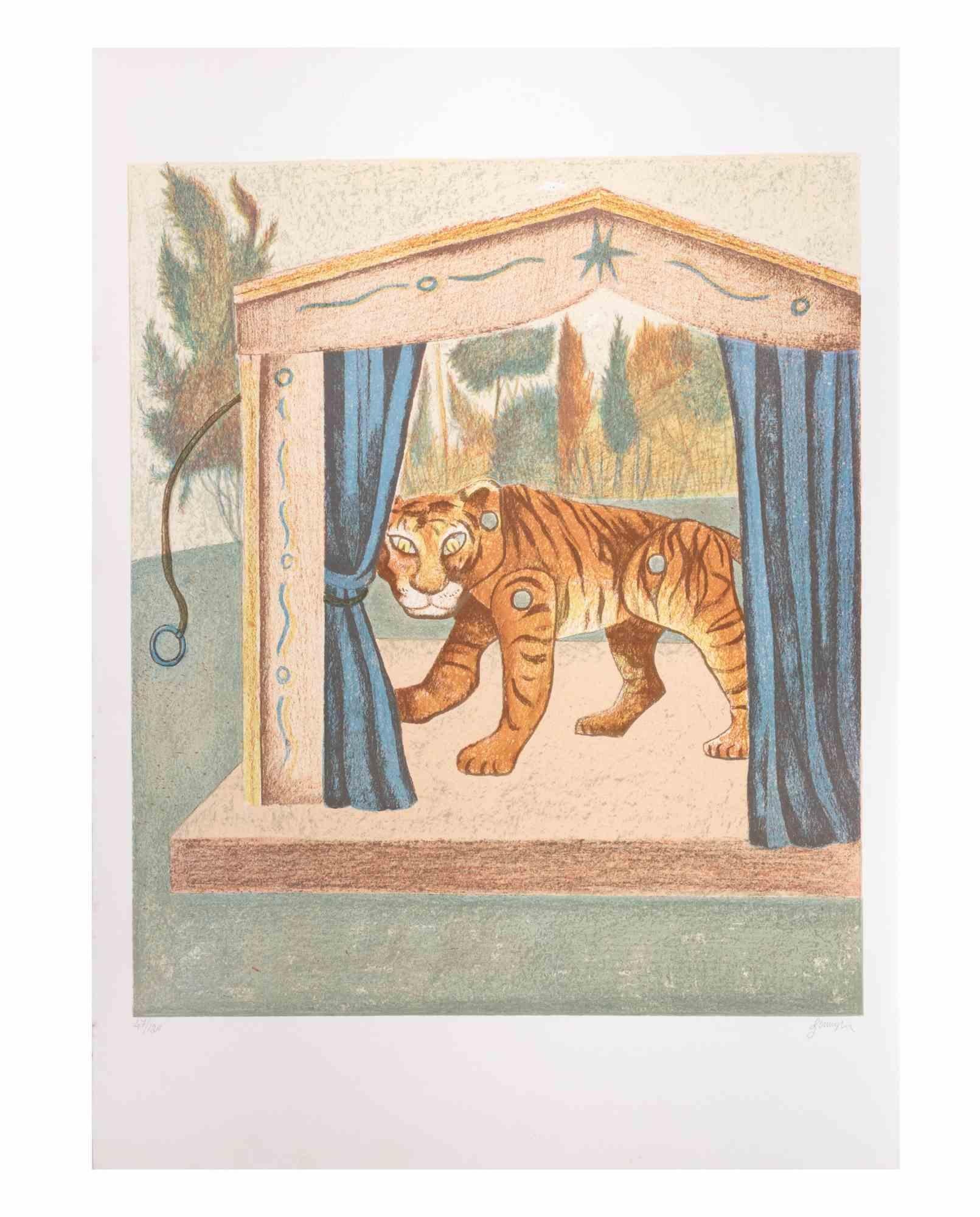 Lithograph hand colored realized by Enrico Benaglia.

Edition of 120.

Hand signed and numbered in pencil.

Excellent condition.