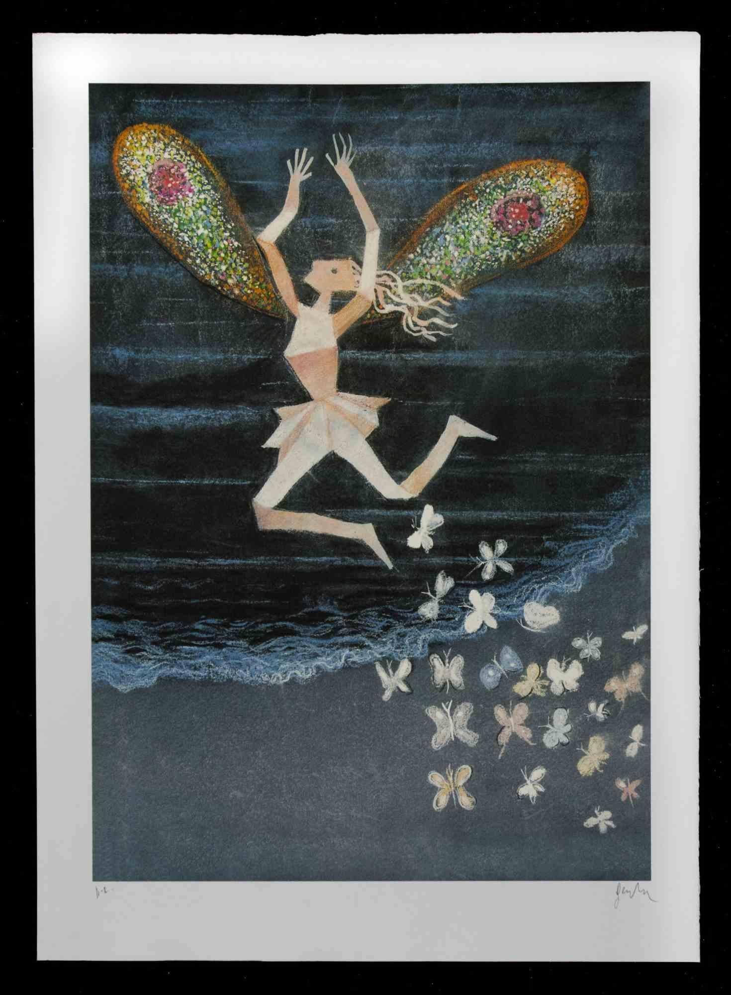 Litografía en color, sobre papel Magnani-Pescia. Tamaño del papel 70cmx50cm, tamaño de la obra 42cmx60cm. Excelente estado, sin defectos.

Enrico Benaglia nació en 1938 en Roma, donde vive y trabaja. En los años sesenta y principios de los setenta,