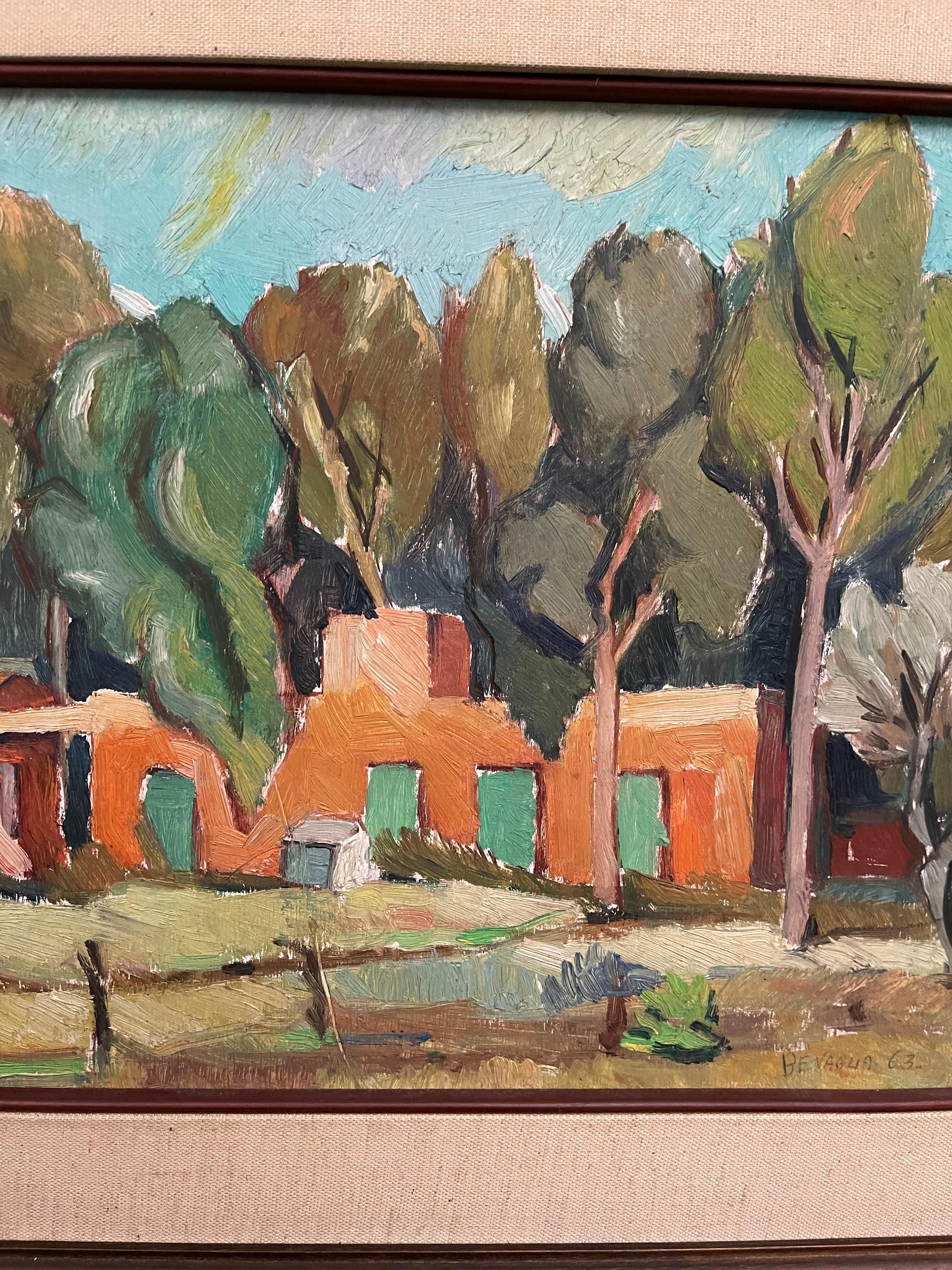 Oil on board.
“Italian landscape”
Signed and dated 