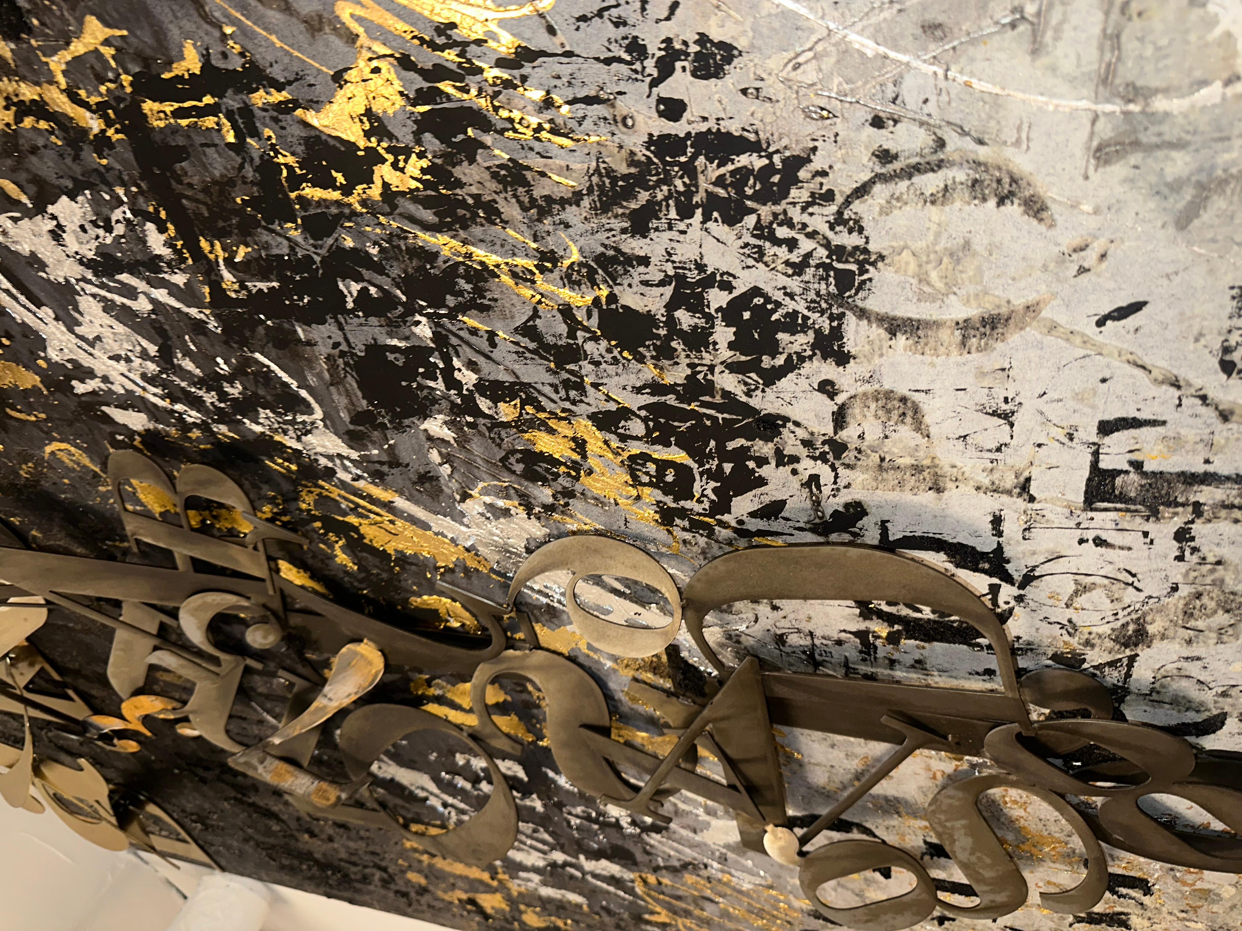 Nero - Mixed Media Art Astratto di Enrico Benetta