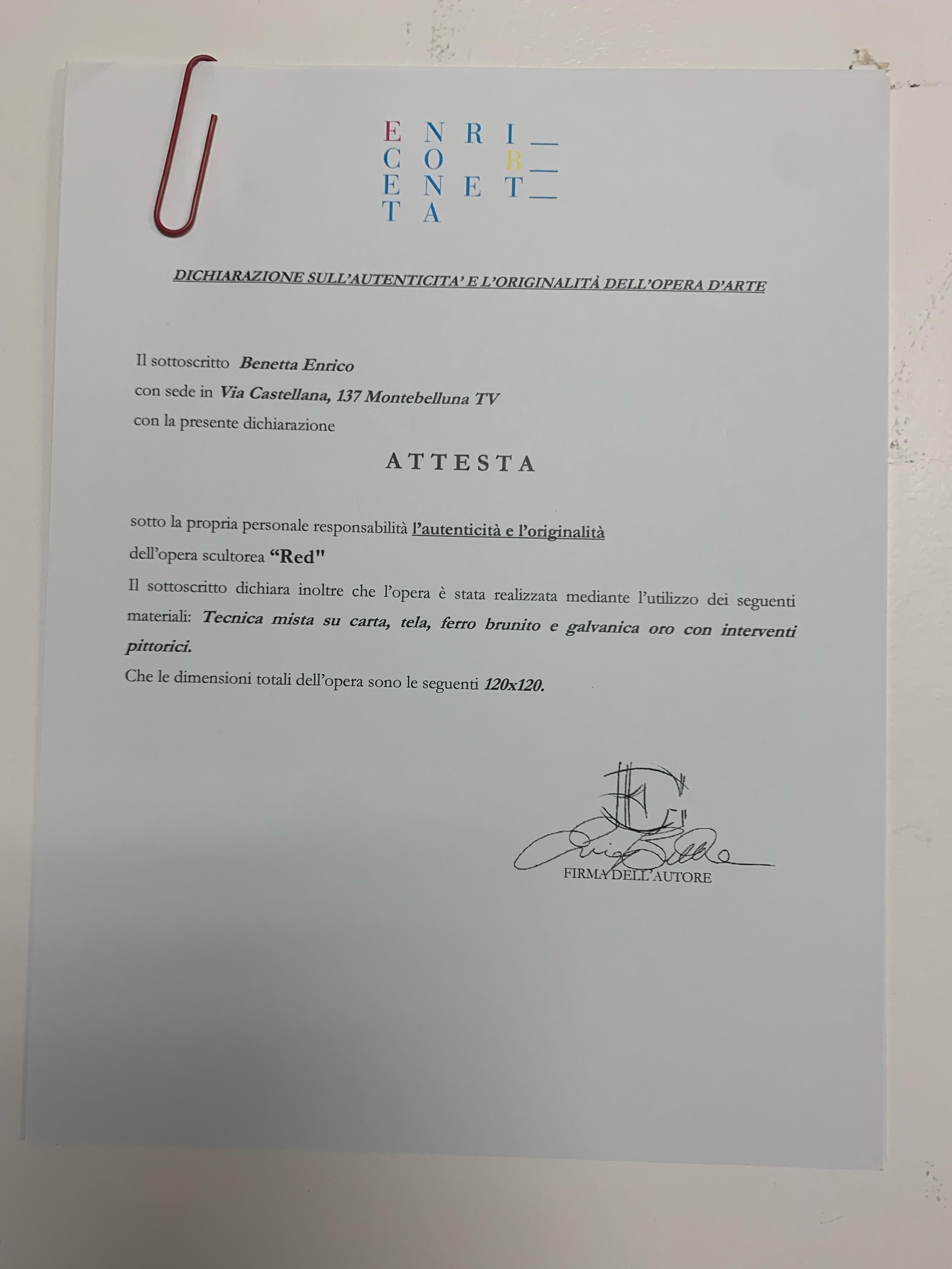 Rot (Abstrakt), Mixed Media Art, von Enrico Benetta