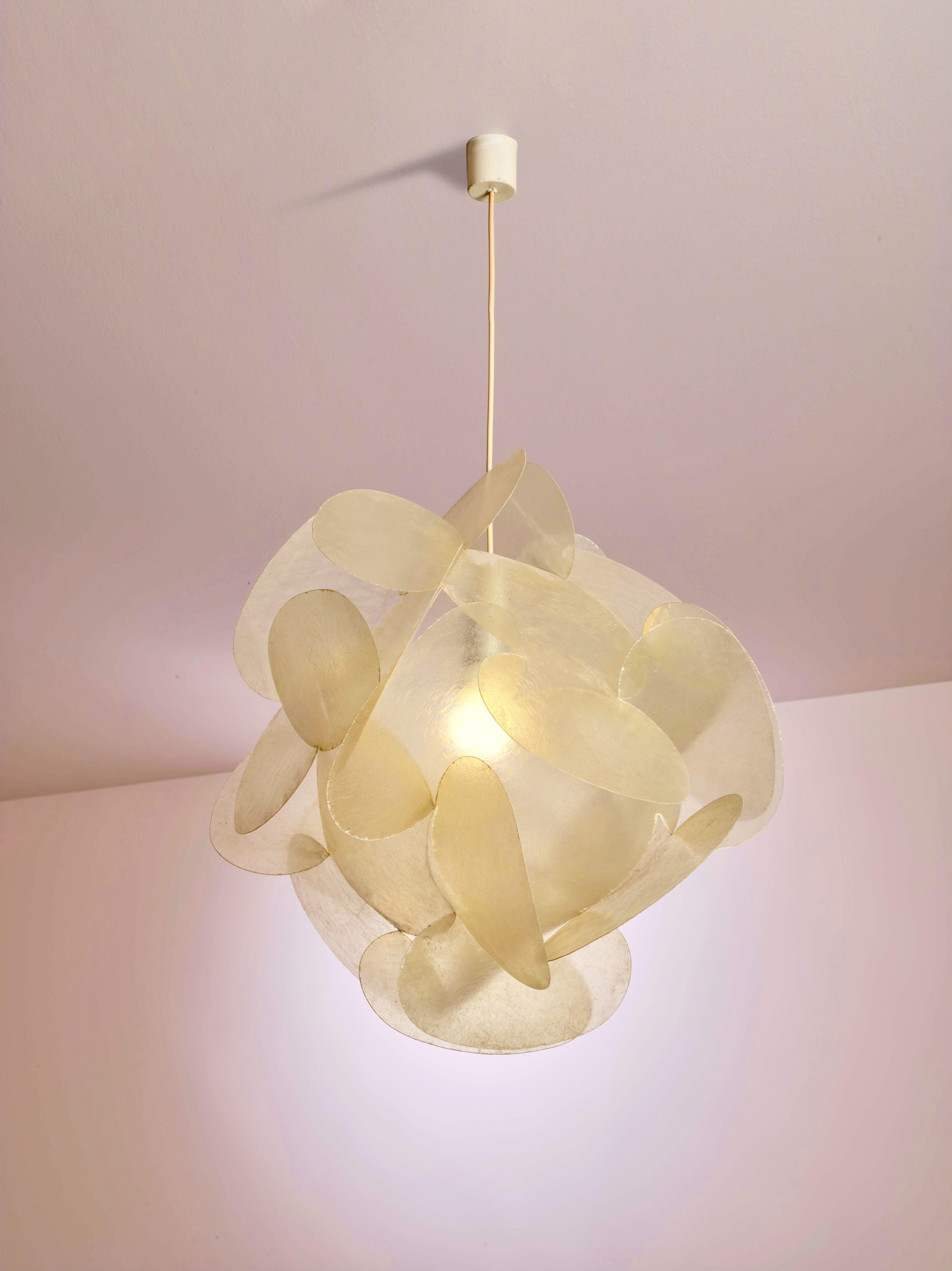 Italian Enrico Botta Fiberglass pendant light by Sundown Edition, Italy, 1968