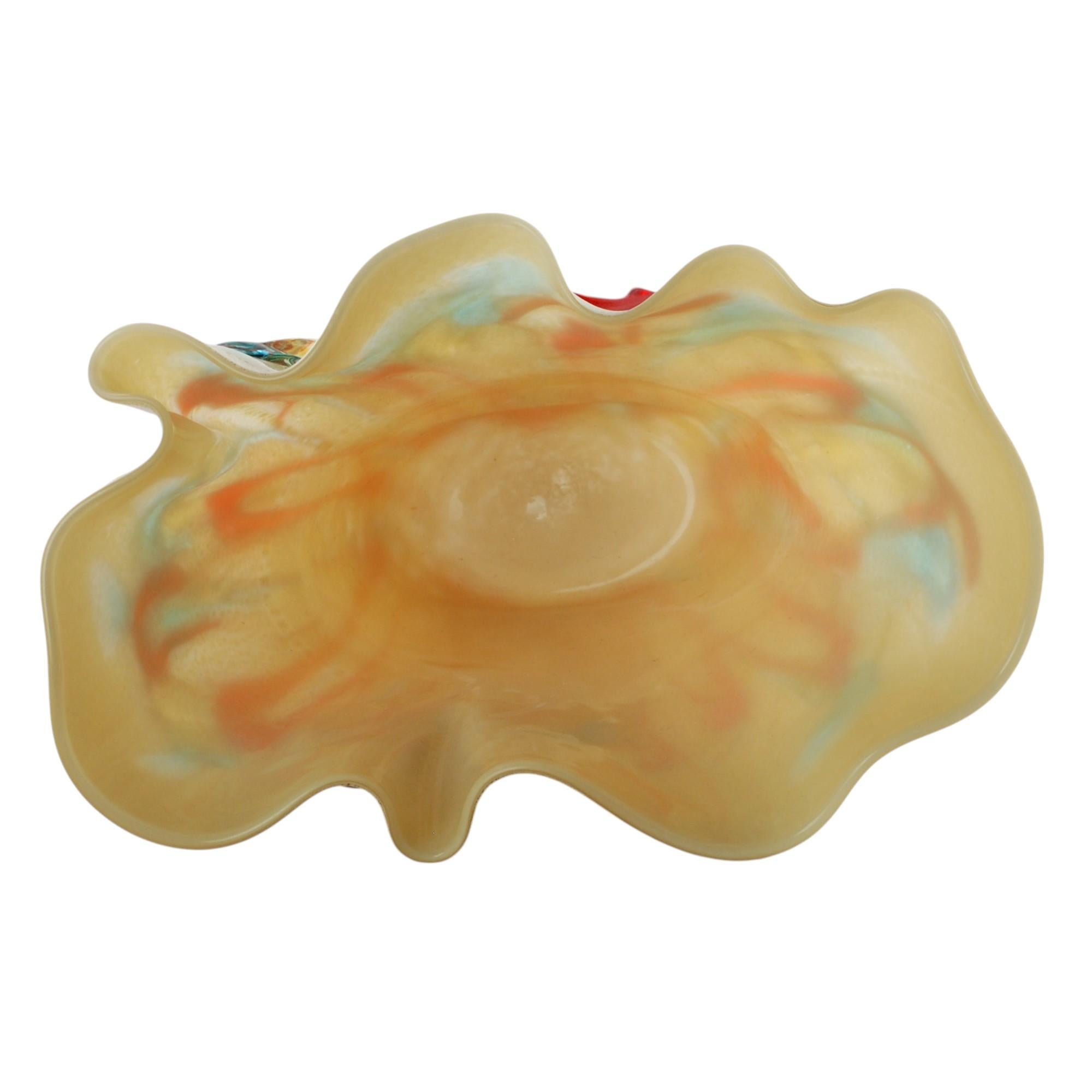 Jarrón de cristal de Murano Foglia d'Oro de Enrico Cammozzo con decoración de cristal aplicado en venta 7