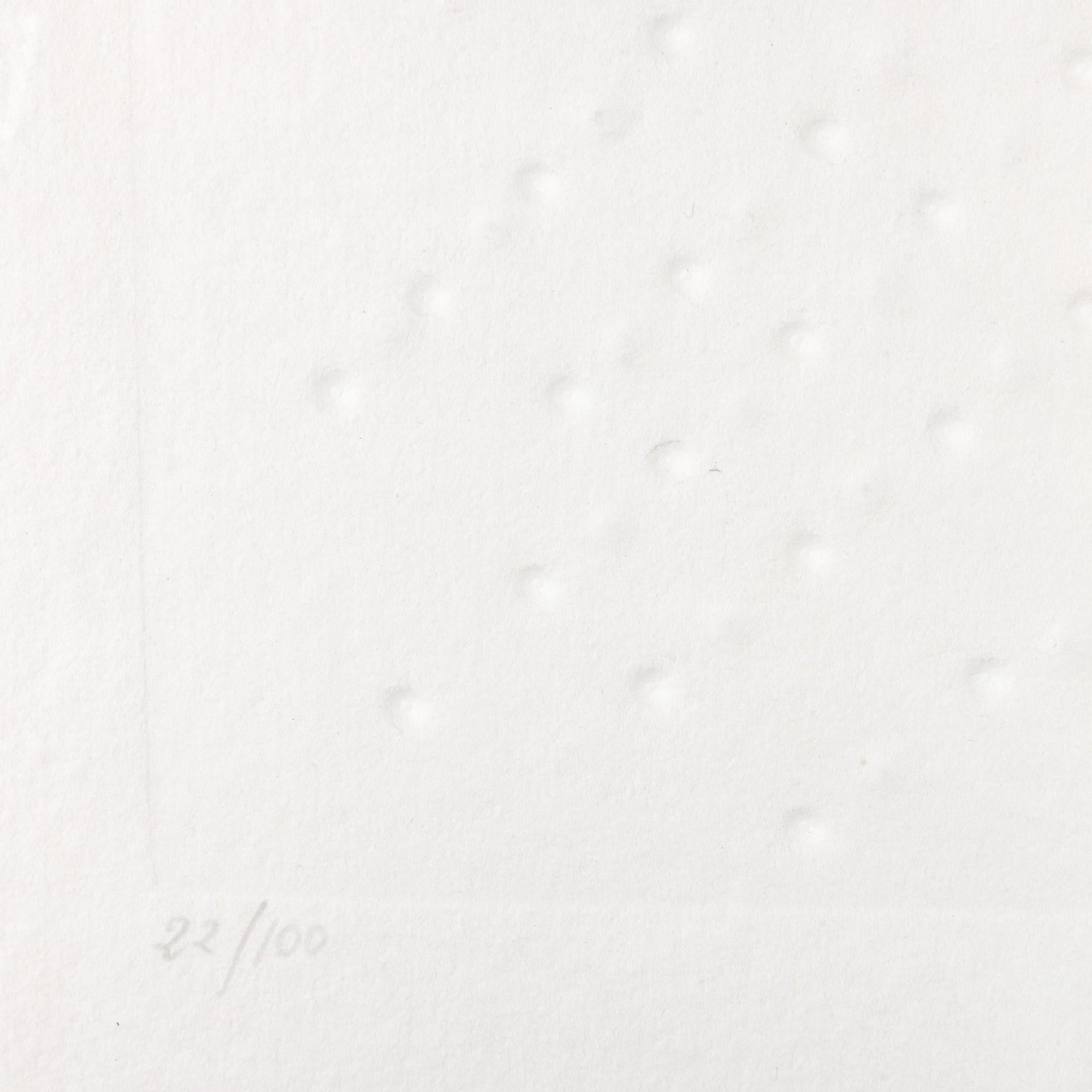 Enrico Castellani (1930 - 2017) - Superficie Bianca- Extroversion on paper -1969 For Sale 2