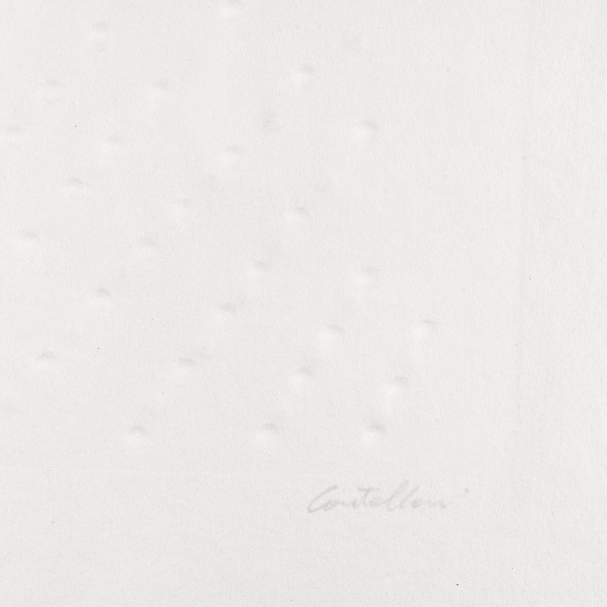 Enrico Castellani (1930 - 2017) - Superficie Bianca- Extroversion on paper -1969 For Sale 3
