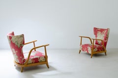 Enrico Ciuti 1940 Pareja de sillones orgánicos de madera de fresno