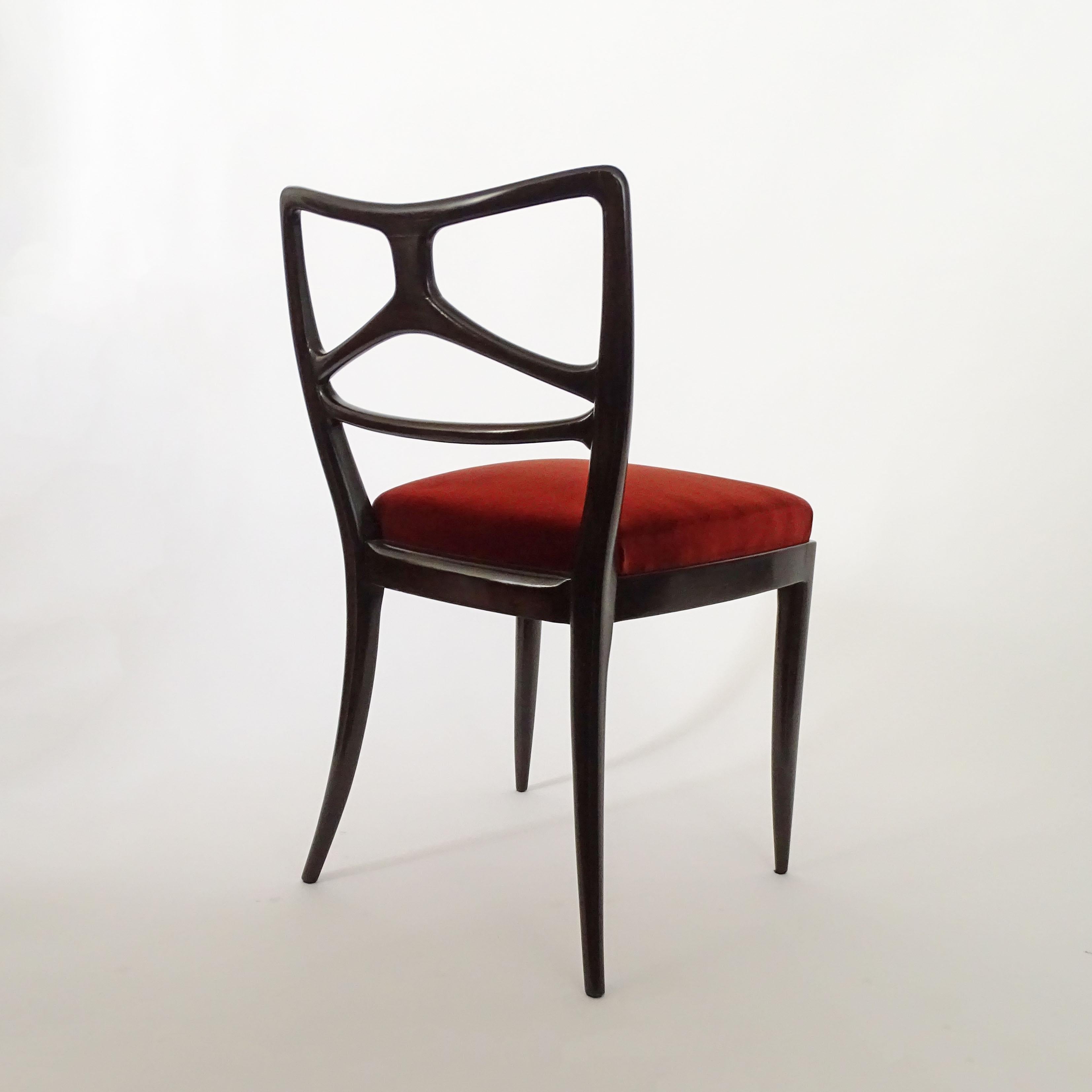 Laqué Ensemble de trois chaises Enrico Ciuti, Italie, années 1940 en vente
