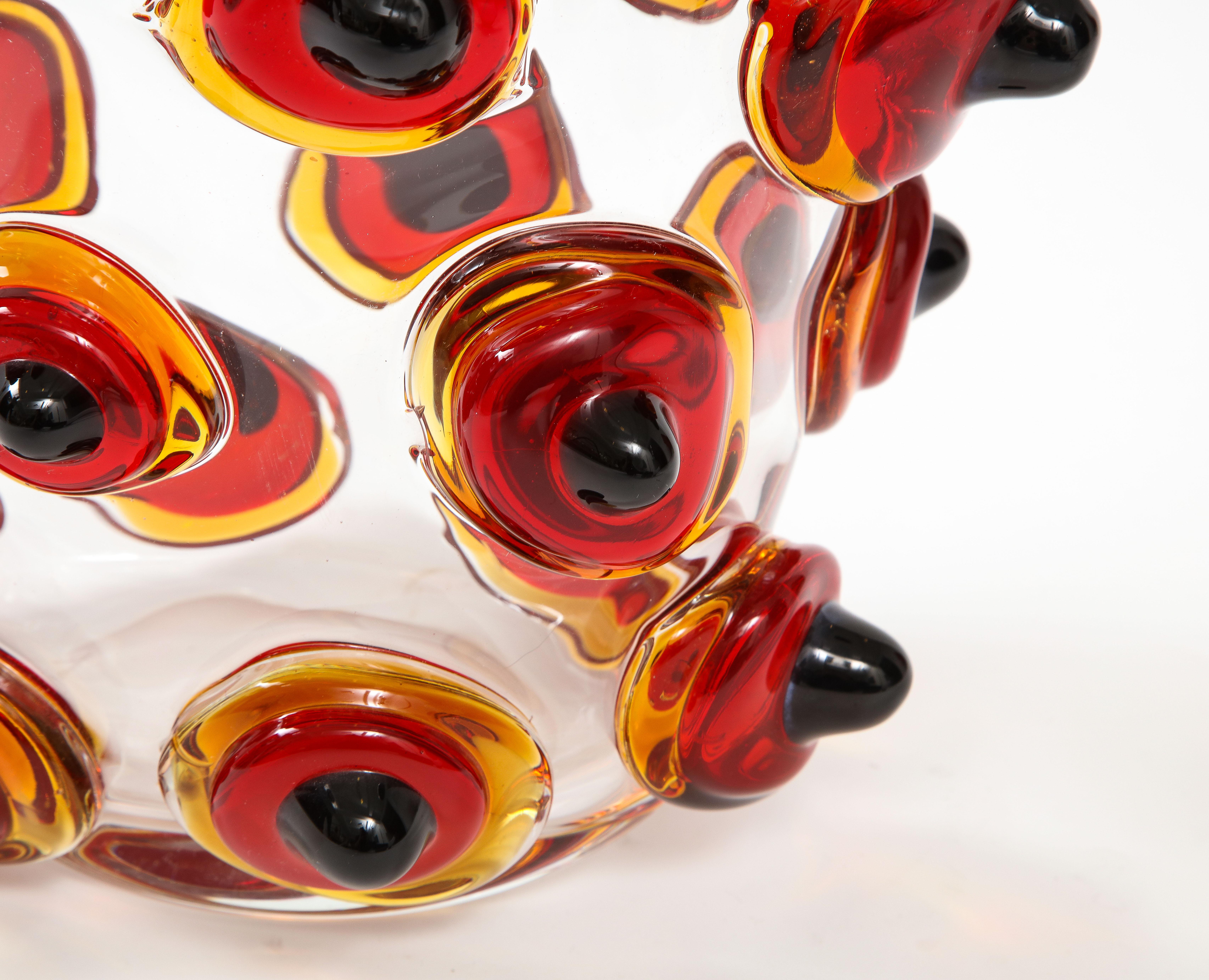 Enrico Commozzo Murano Art Glass Vase For Sale 2