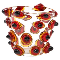 Enrico Commozzo Murano Art Glass Vase