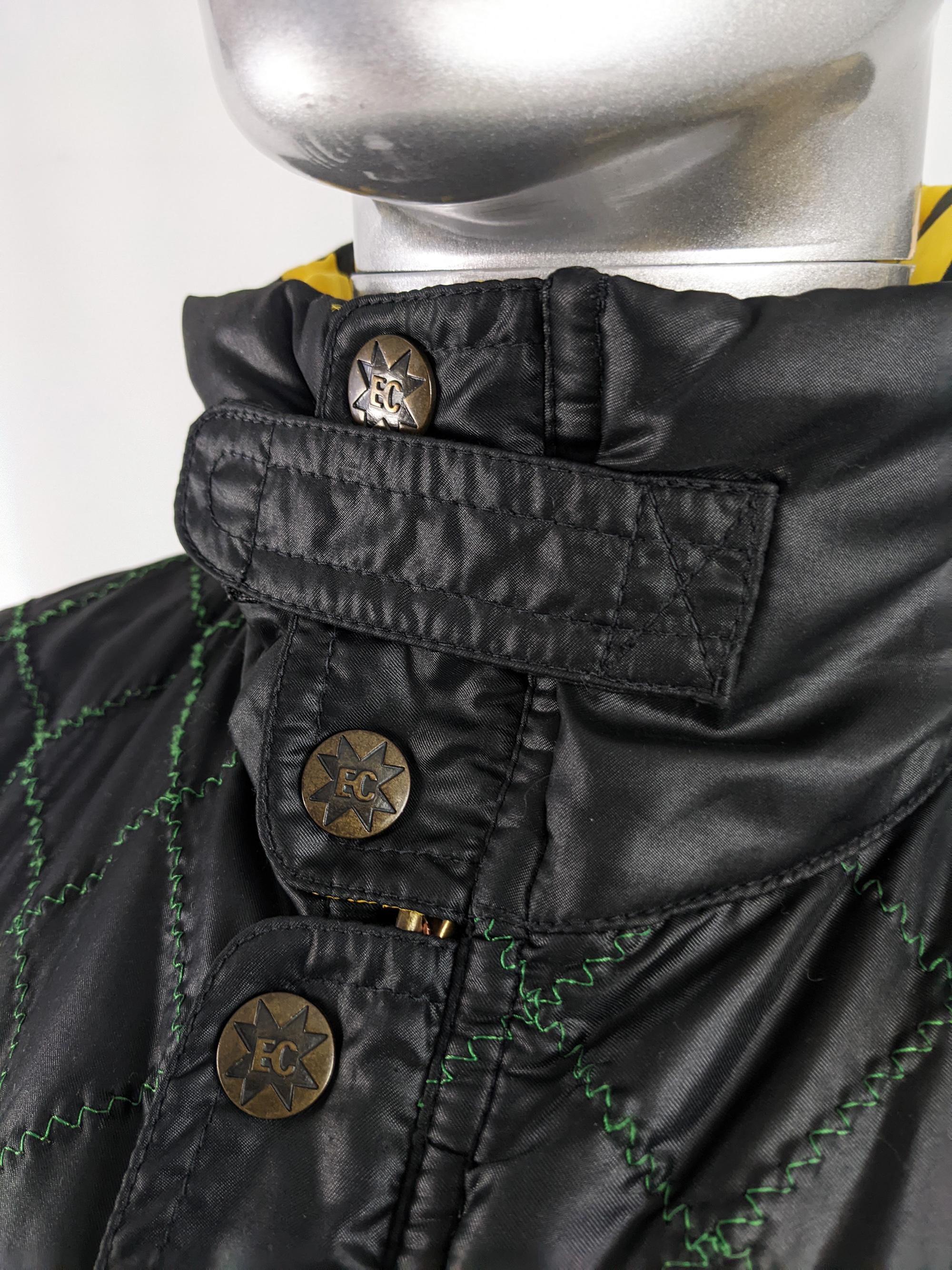 Enrico Coveri 1980s Black Puffer Jacket Winter Quilted Coat Ski Jacket 1