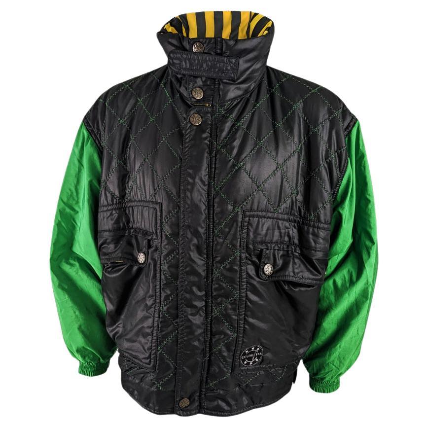 Enrico Coveri 1980s Black Puffer Jacket Winter Quilted Coat Ski Jacket