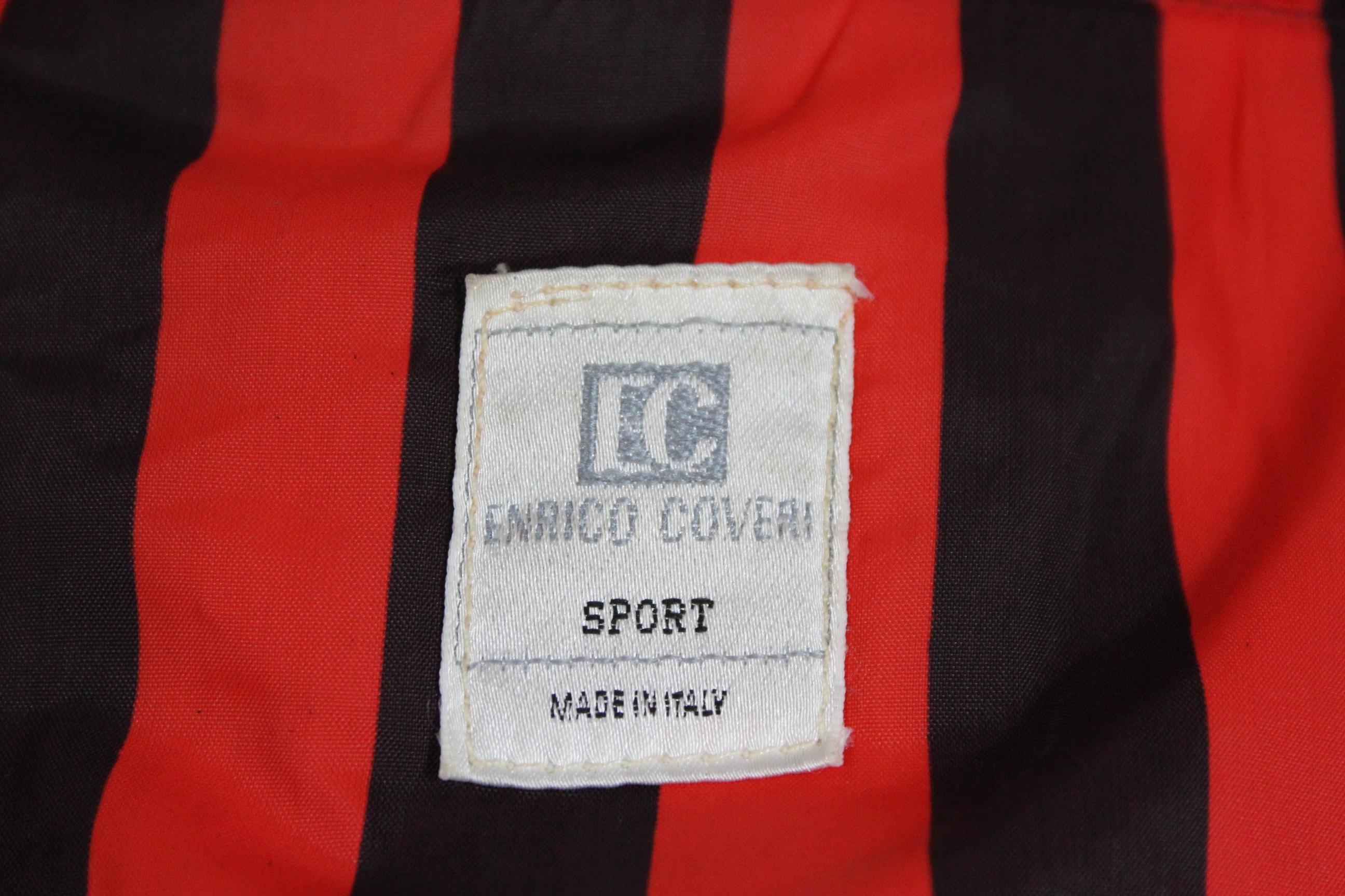 Enrico Coveri Black Red Sport Down Bomber Jacket 1980s 4