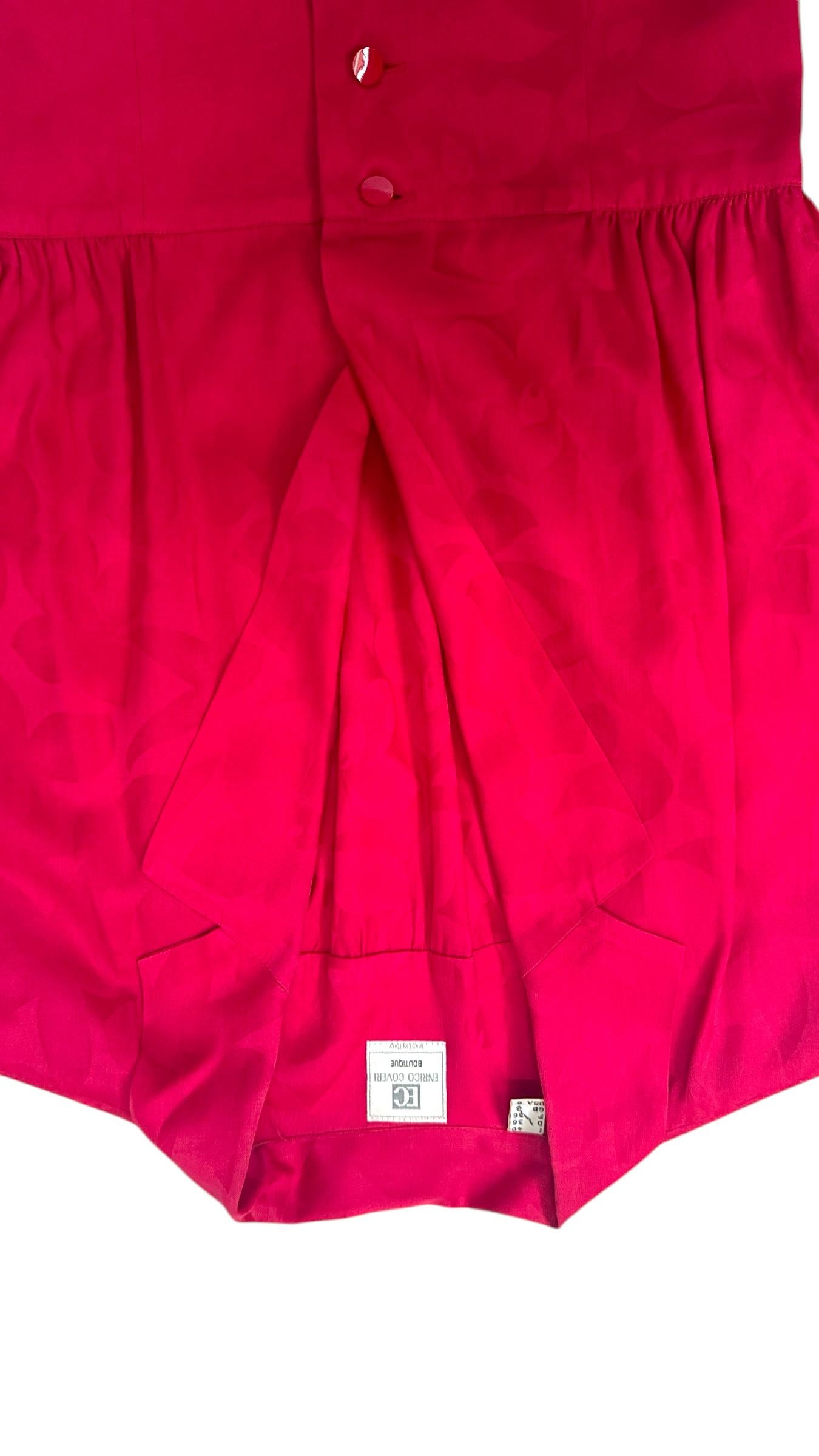 Enrico Coveri Boutique Fuchsia Two-Piece Set with Jacquard Finish For Sale 7