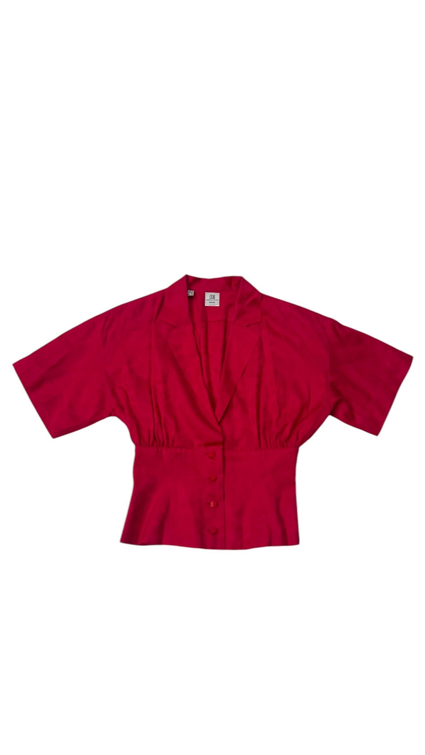 Enrico Coveri Boutique Fuchsia Two-Piece Set with Jacquard Finish For Sale 1