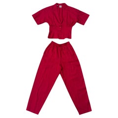 Enrico Coveri Boutique Ensemble deux pièces Fuchsia avec finition jacquard