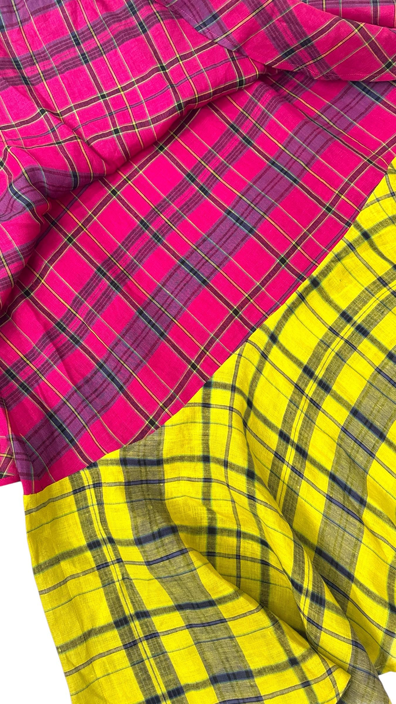 Enrico Coveri Boutique Tartan Puff-Sleeve Three-Piece Ensemble For Sale 6
